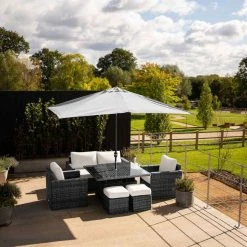 'Iris' Luxury Rattan 6 Seater Garden Sofa Set With Square Rising Table And Parasol In Stone By Primrose Living 11 'Iris' Luxury Rattan 6 Seater Garden Sofa Set With Square Rising Table And Parasol In Stone By Primrose Living -Plants outlet store fu102418 2 FullSet2 da83