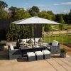 'Iris' Luxury Rattan 8 Seater Garden Sofa Set With Rectangular Table And Parasol In Stone By Primrose Living -Plants outlet store fu102420 4 FullSet 2839