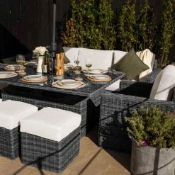 'Iris' Luxury Rattan 8 Seater Garden Sofa Set With Rectangular Rising Table In Stone By Primrose Living 14 'Iris' Luxury Rattan 8 Seater Garden Sofa Set With Rectangular Rising Table In Stone By Primrose Living -Plants outlet store fu102423 4 FootstoolTable 6e26