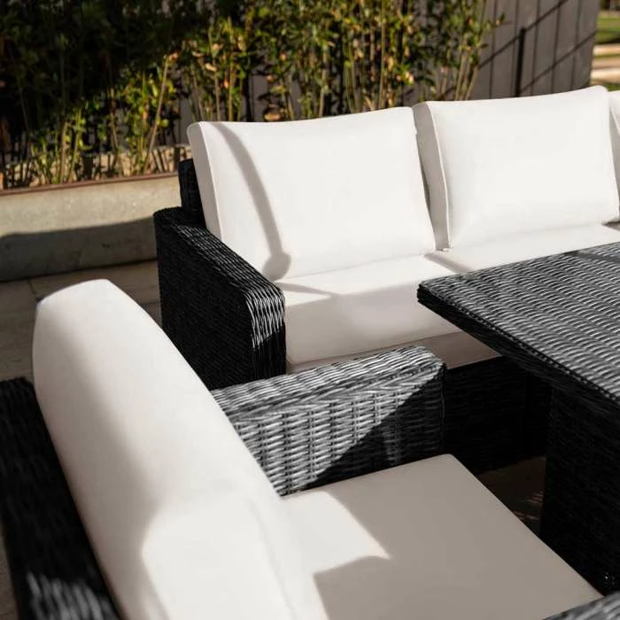 'Iris' Luxury Rattan 8 Seater Garden Sofa Set With Rectangular Rising Table In Stone By Primrose Living 8 'Iris' Luxury Rattan 8 Seater Garden Sofa Set With Rectangular Rising Table In Stone By Primrose Living - Image 6