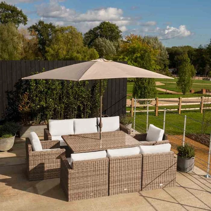 'Iris' Luxury Rattan 8 Seater Garden Sofa Set With Rectangular Rising Table And Parasol By Primrose Living 3 'Iris' Luxury Rattan 8 Seater Garden Sofa Set With Rectangular Rising Table And Parasol By Primrose Living