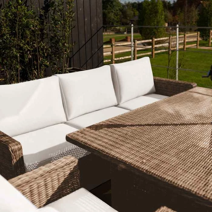 'Iris' Luxury Rattan 8 Seater Garden Sofa Set With Rectangular Rising Table And Parasol By Primrose Living 7 'Iris' Luxury Rattan 8 Seater Garden Sofa Set With Rectangular Rising Table And Parasol By Primrose Living - Image 5