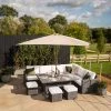 'Iris' Luxury Rattan 9 Seater Garden Sofa Set With Rectangular Rising Table And Parasol By Primrose Living -Plants outlet store fu102430 4 FullSet a8db