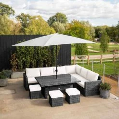 'Iris' Luxury Rattan 9 Seater Garden Sofa Set With Rectangular Rising Table And Parasol In Stone By Primrose Living 12 'Iris' Luxury Rattan 9 Seater Garden Sofa Set With Rectangular Rising Table And Parasol In Stone By Primrose Living -Plants outlet store fu102431 3 FullSet3 c4d1