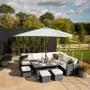 'Iris' Luxury Rattan 9 Seater Garden Sofa Set With Rectangular Rising Table And Parasol In Stone By Primrose Living 1 'Iris' Luxury Rattan 9 Seater Garden Sofa Set With Rectangular Rising Table And Parasol In Stone By Primrose Living -Plants outlet store fu102431 4 FullSet 8543