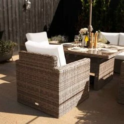 'Iris' Luxury Rattan 7 Seater Garden Sofa Set With Square Rising Table By Primrose Living -Plants outlet store fu102432 1 ChairBack a33f