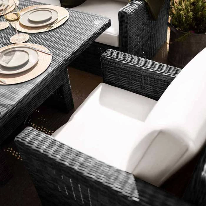 'Iris' Luxury Rattan 7 Seater Garden Sofa Set With Square Rising Table In Stone By Primrose Living 5 'Iris' Luxury Rattan 7 Seater Garden Sofa Set With Square Rising Table In Stone By Primrose Living - Image 3