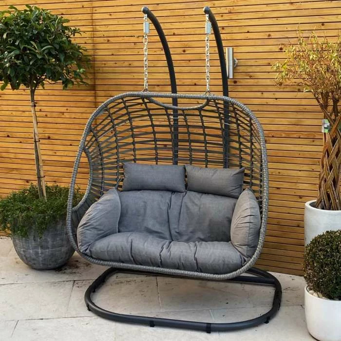 Luxury Rattan Double Hanging Egg Chair By Primrose Living 7 Luxury Rattan Double Hanging Egg Chair By Primrose Living - Image 5