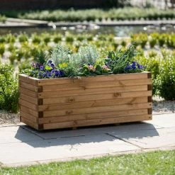 1.4m Pine Raised Trough Planter