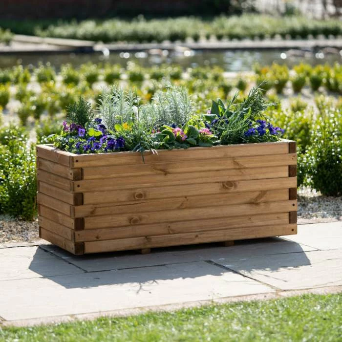 1.1m Pine Raised Trough Planter 3 1.1m Pine Raised Trough Planter
